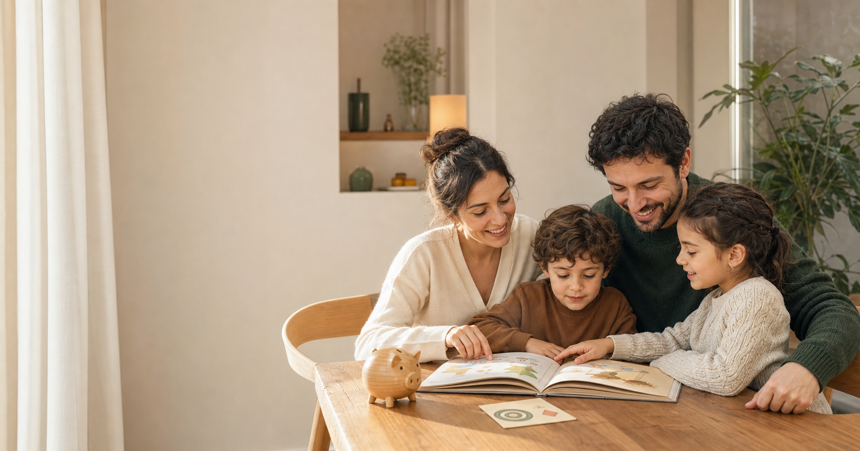 Birlikte kitap okuyan aile